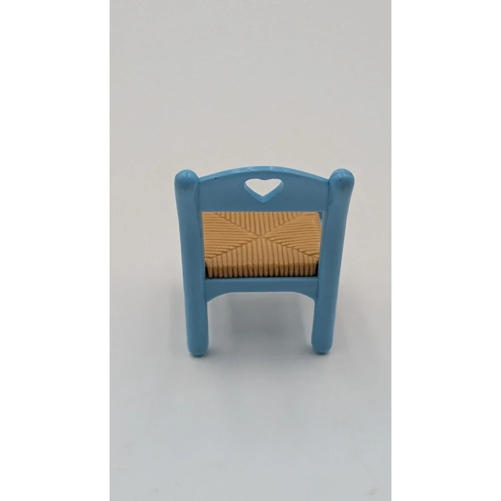 Vintage 1993 Fisher Price Loving Family Blue and Tan Chair. About 3”